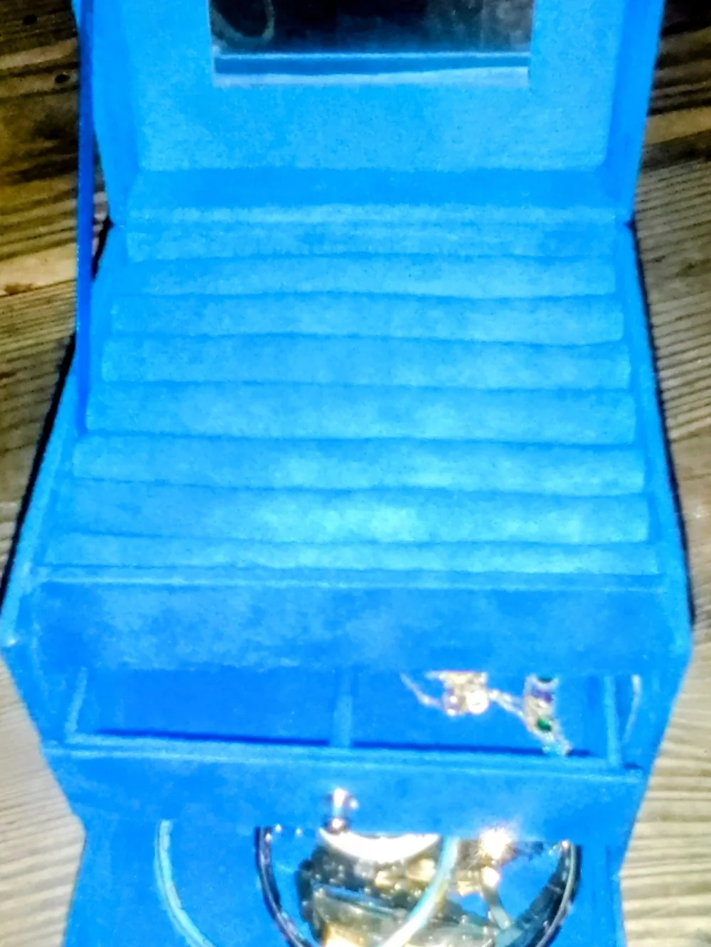 Blue Velvet Travel Jewelry Organizer